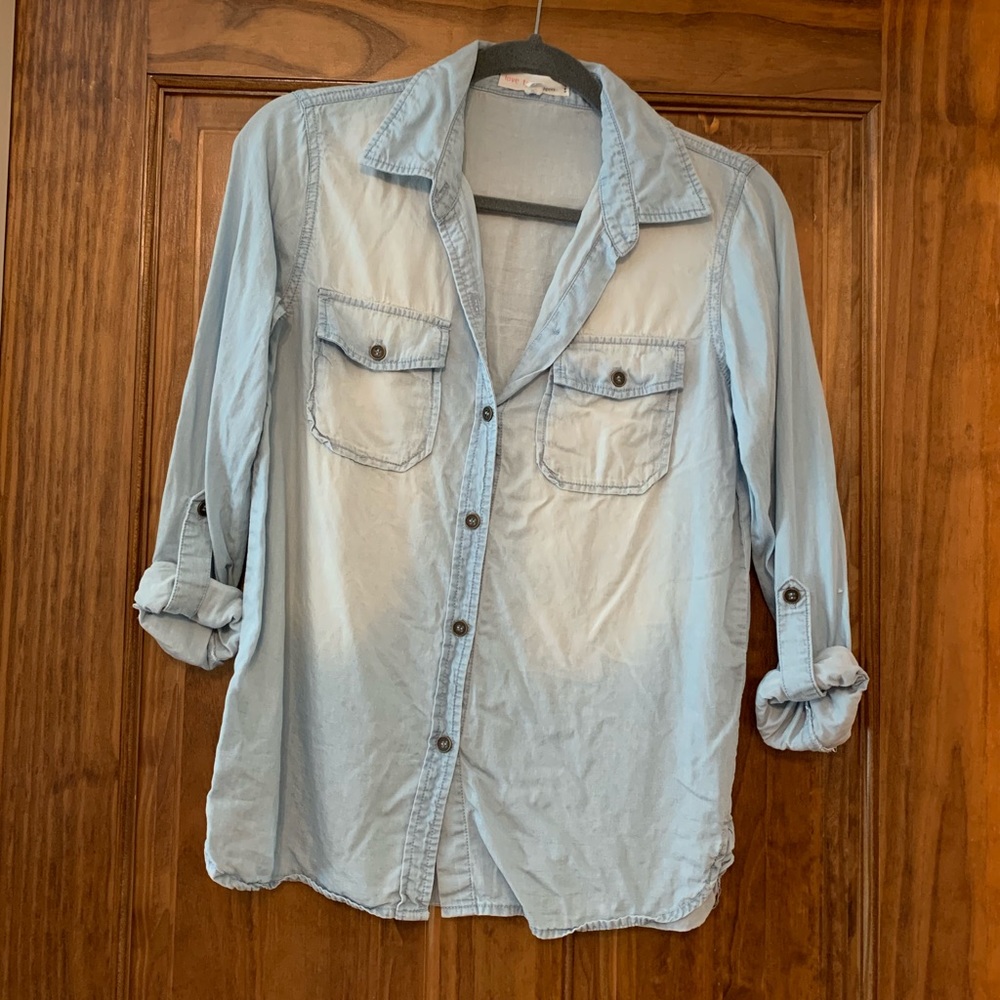 Blue bottom down blouse